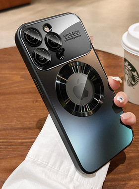 适用苹果官16promax摄像头镜头全包带膜磁吸iphome15手机壳14pro新款13外壳12秒变改17漏标露标logo黑色ihome