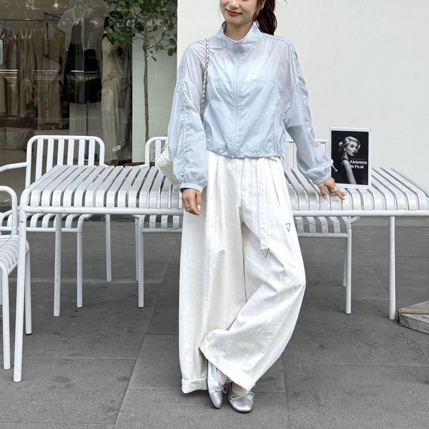 欧货立领拉链短款韩系防晒外套女2026夏轻薄宽松百搭显瘦夹克上衣