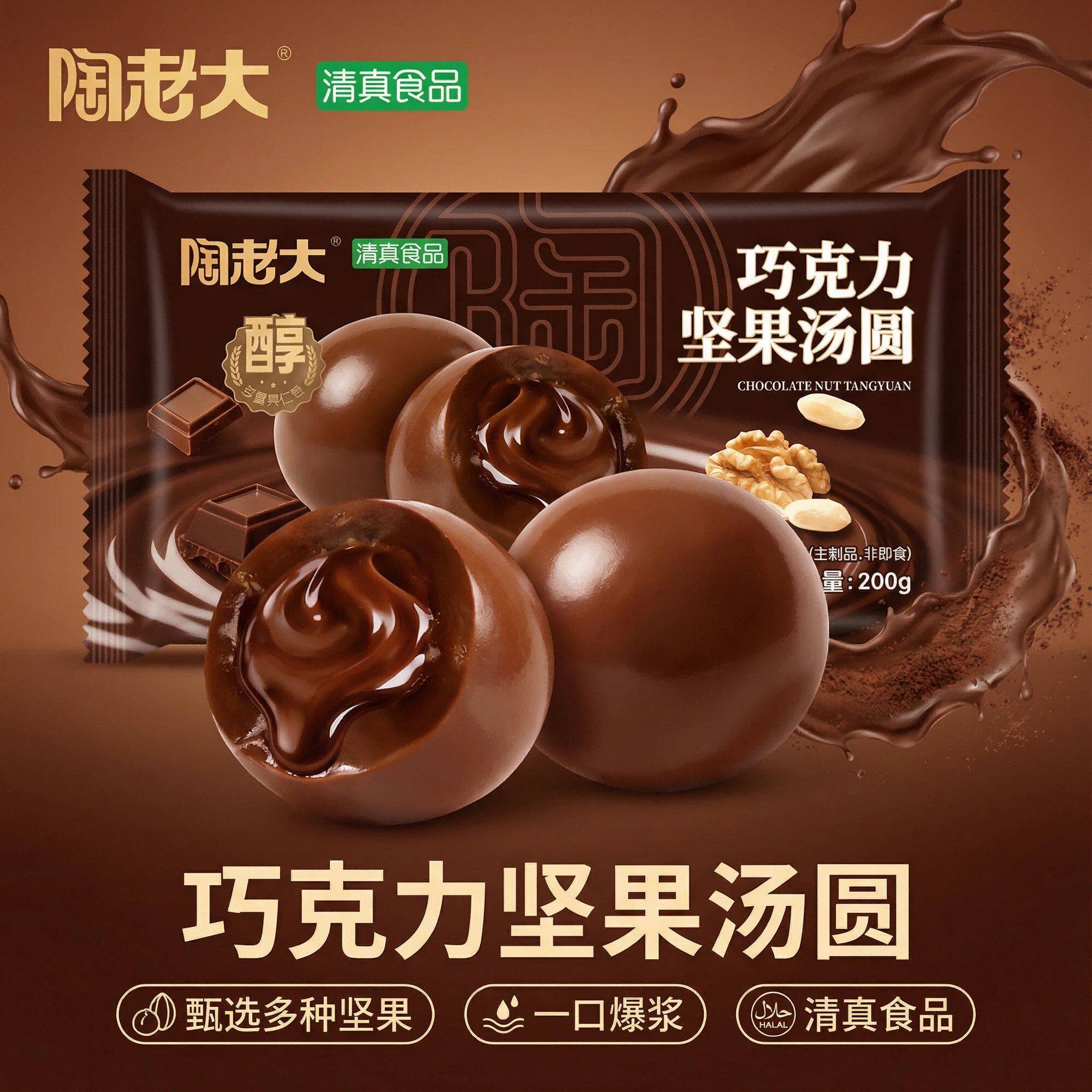 巧克力坚果汤圆食品官方正品多种口味元宵宁波5斤装