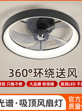 风扇灯吸顶灯卧室灯餐厅隐形吊扇灯变频智能灯扇欧式工业极简风