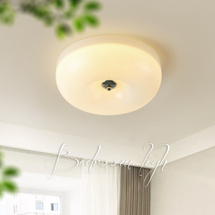卧室吸顶灯简约现代中古奶油风全光谱护眼主卧儿童房间灯中山灯具