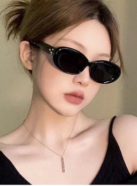 gm千禧辣妹眼镜美式复古猫眼墨镜女2023网红街拍高级感太阳眼镜潮