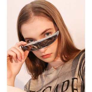 Y2K千禧风X战警未来科技感墨镜女潮酒吧舞会赛博朋克镭射太阳镜男