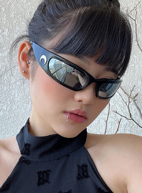 赛博朋克眼镜女2021新款蹦迪嘻哈墨镜户外运动骑行眼镜男欧美网红