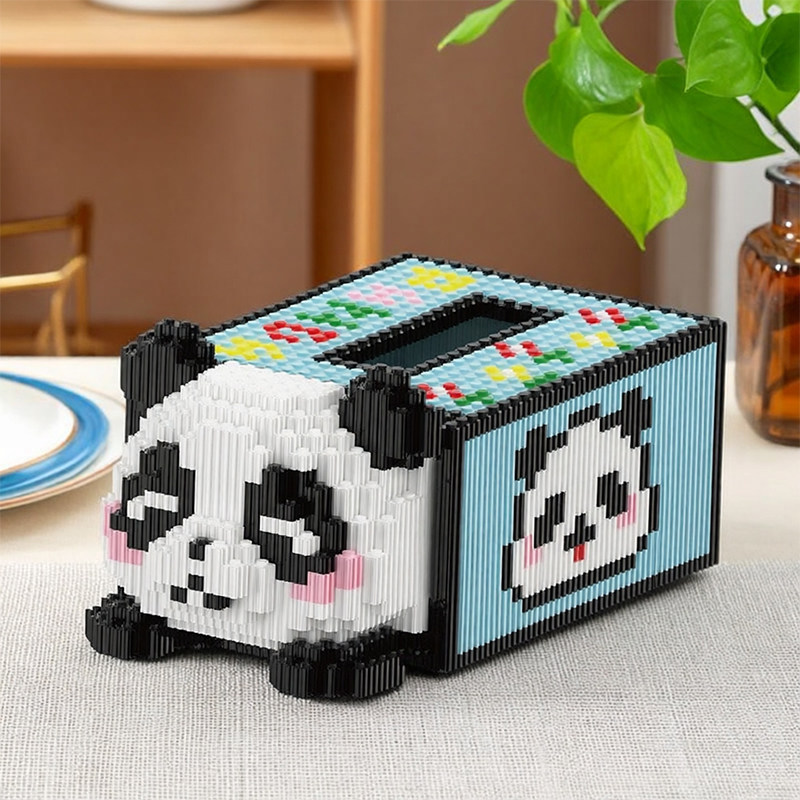 熊猫纸巾盒乐积木高抽纸盒拼装微小颗粒儿童存钱罐成人3d拼图女孩,玩具/童车/益智/积木/模型,普通塑料积木,淘宝优惠券,粉丝福利购,淘宝优惠卷