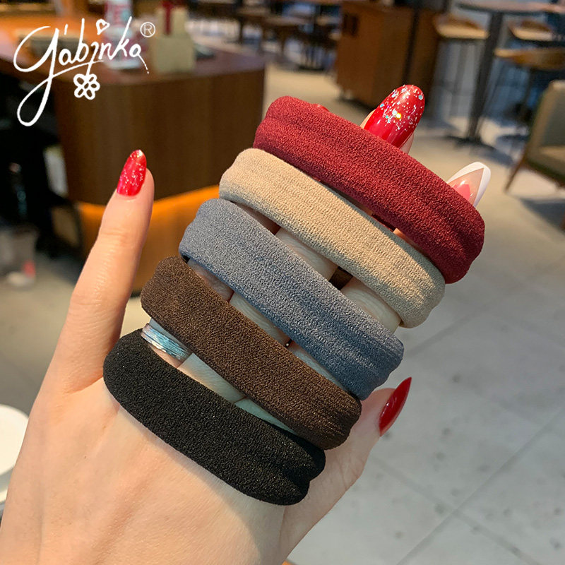 韩国秋冬高颜值扎头绳ins风高弹力耐用皮筋无接头加粗扎马尾发绳