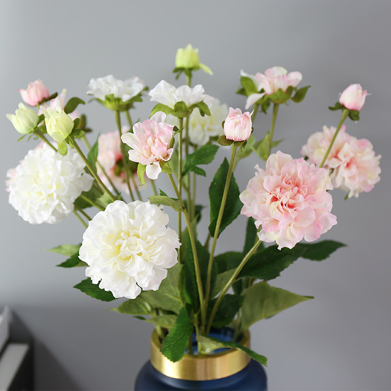 蜜蜂小姐芍药仿真花布艺家用餐桌图片