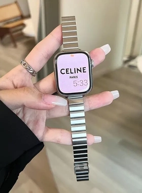 iwatch11表带S10女高级感适用applewatch苹果手表98代7SE金属钢带
