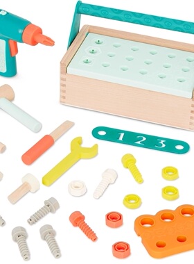 B.toys工具箱玩具电动钻木制积木stem美国target儿童过家家btoys