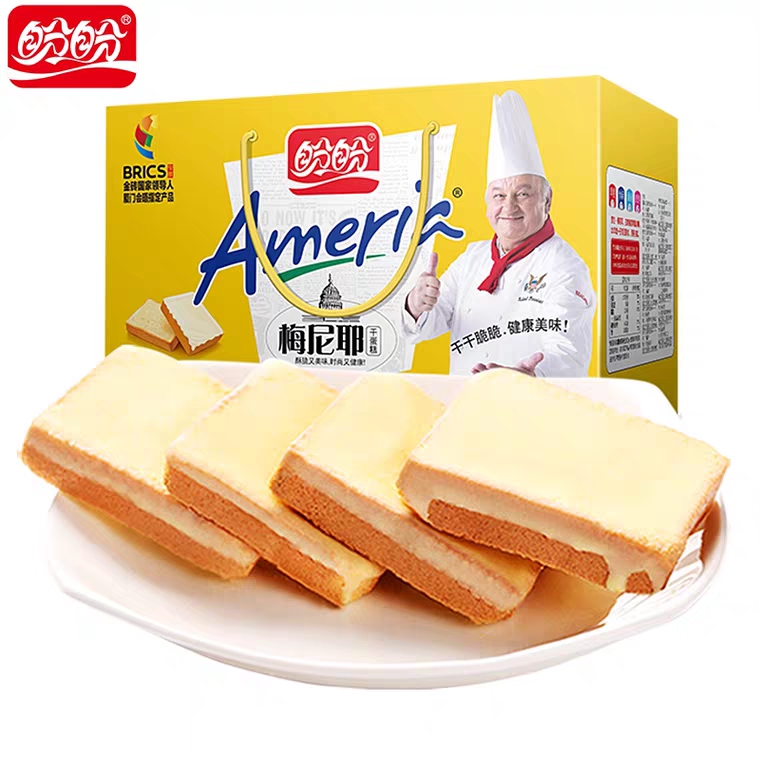 盼盼梅尼耶干蛋糕面包干早餐饼干好吃的零食品休闲小吃小包装整箱