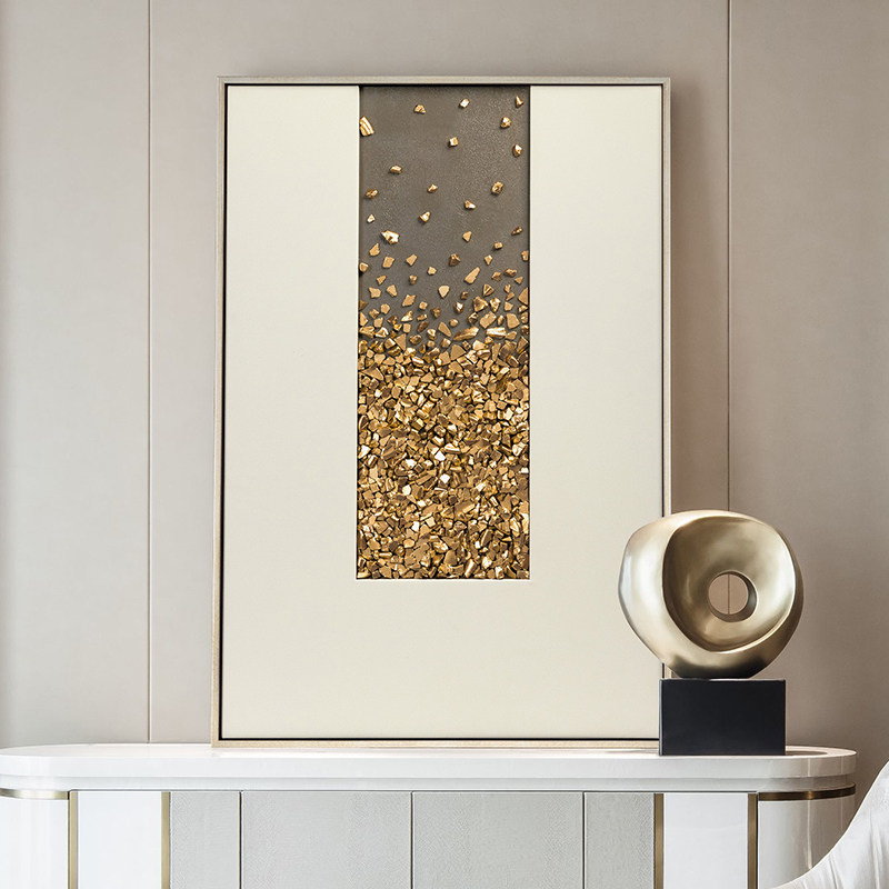 田钰客厅现代轻奢装饰画石头手工立体简约抽象挂画入户玄关装饰画