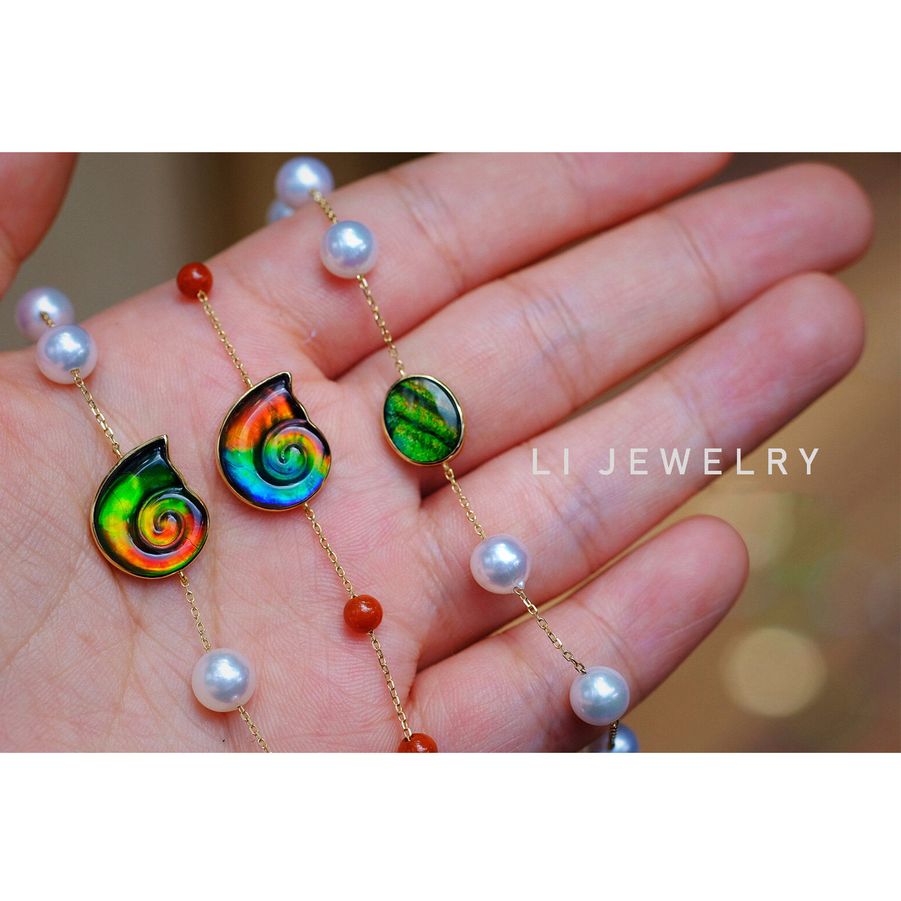 李小姐珠宝  李居明力推加拿大斑彩螺风水18K金珍珠满天星手链在类目 珠宝/钻石/翡翠/黄金, 其他天然玉石, 手饰中 - 来自Buy2taobao.com提供专业的淘宝代购服务