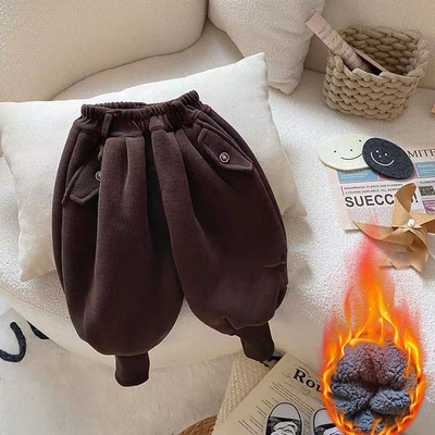 男童冬季休闲裤加绒加厚保暖