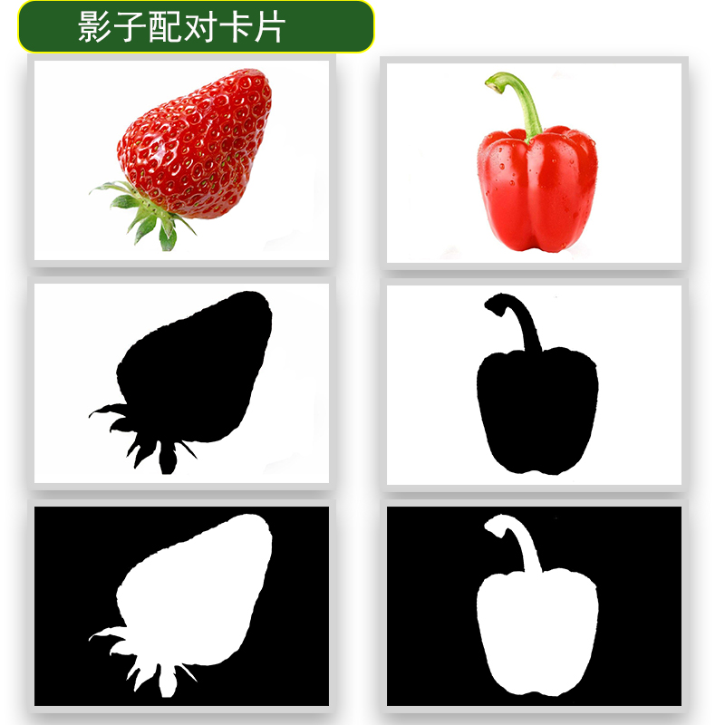 影子配对卡片自闭症训练卡孤独症儿童aba教具语言发育迟缓康复玩