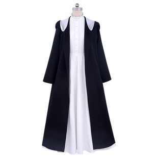 秀琴家 菲伦cos服 葬送的芙莉莲 白色长裙黑外袍 送发饰 费伦