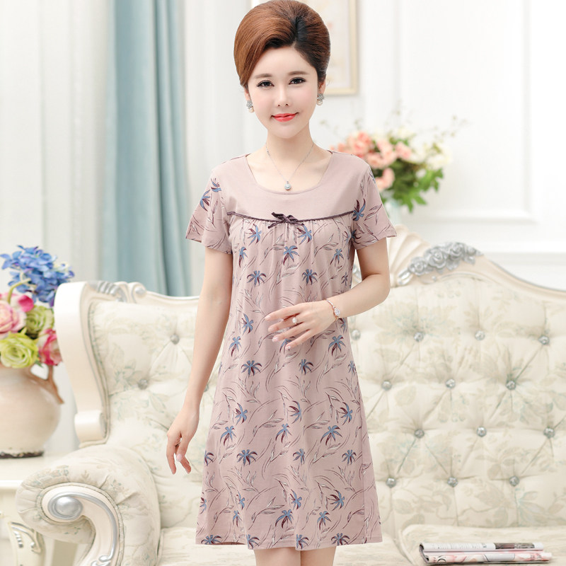 中年妈妈睡裙女夏季短袖纯棉中老年人女士宽松妇女全棉加大码睡衣|msdalam kategori Pakaian Dalam/seluar dalam lelaki/tracksuit, baju tidur - dari Buy2taobao.com untuk memberikan perkhidmatan ejen Taobao profesional membeli
