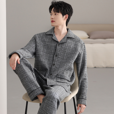 男士睡衣男款2025新款冬加厚男生今年流行爆款纯棉空气棉爸爸夹棉
