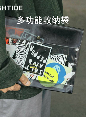 日本HIGHTIDE nahe收纳袋 六排印章收纳包 创意半透明彩色防污防水 档案整理袋办公证件袋文具笔袋A4A5A6A7