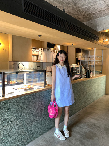田曦薇同款短款背心连衣裙女