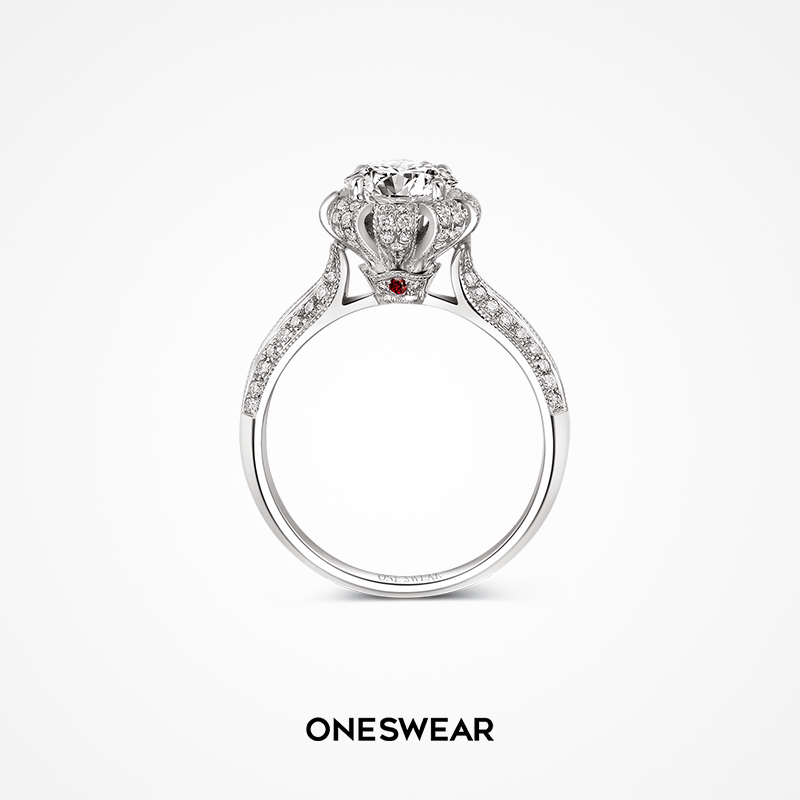 梵誓卡洛琳皇冠钻戒群镶结婚婚戒