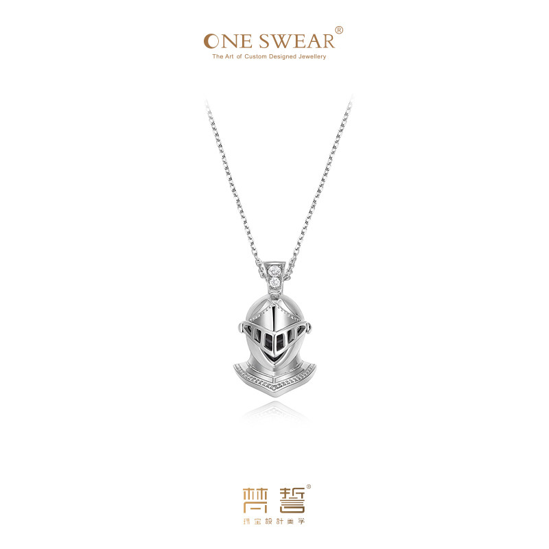 ONE SWEAR/梵誓捍卫 骑士系列18k金黑玛瑙项链 精致吊坠爱情礼物