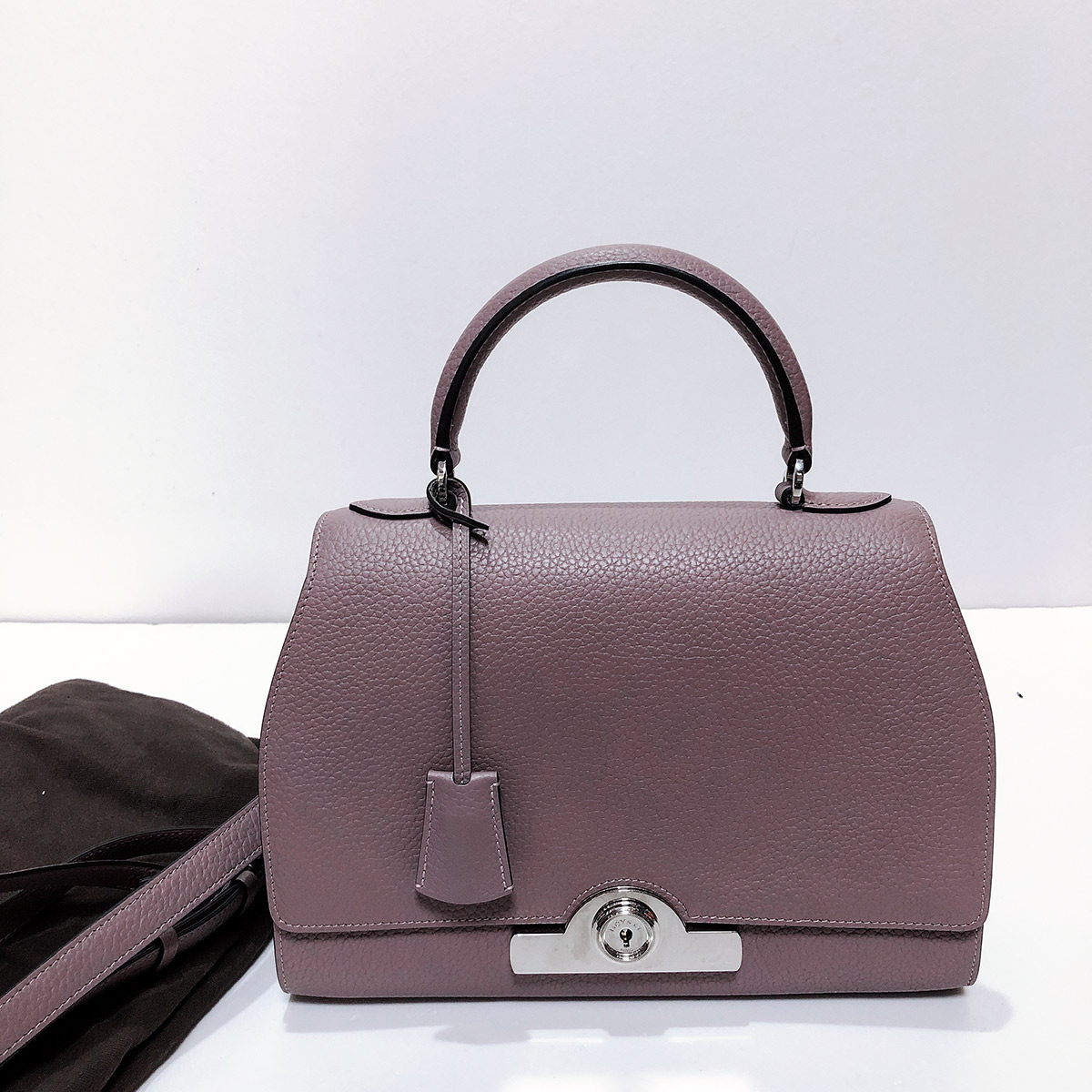 9新豆沙灰色莫奈moynat中号单肩手提包