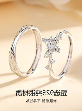 可小众情侣戒指男女调节素圈蝴蝶