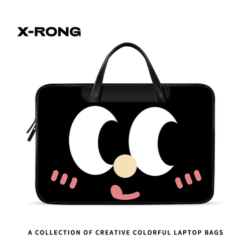 湘融可爱搞怪表情笔记本电脑包手提女适用华为matebook14寸苹果15.6寸联想小新13寸笔记本平板收纳包新款