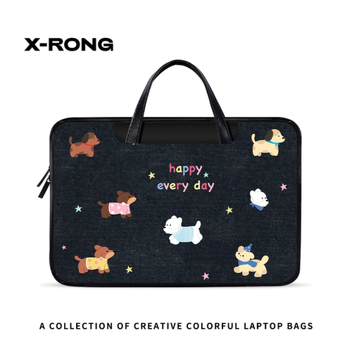 湘融个性小狗笔记本电脑包适用苹果macbook15.6联想小新air13.3华为matebook女14手提包平板收纳包