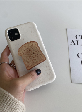 韩国小众来自首尔的立体面包支架适用iphone13/14promax手机壳苹果16/15/11/12/8P/7/6硅胶小米14/13保护套3D