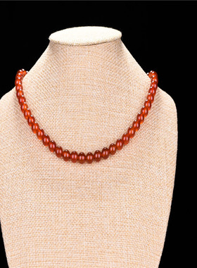 冰种红玛瑙玉珠子少女款风项链