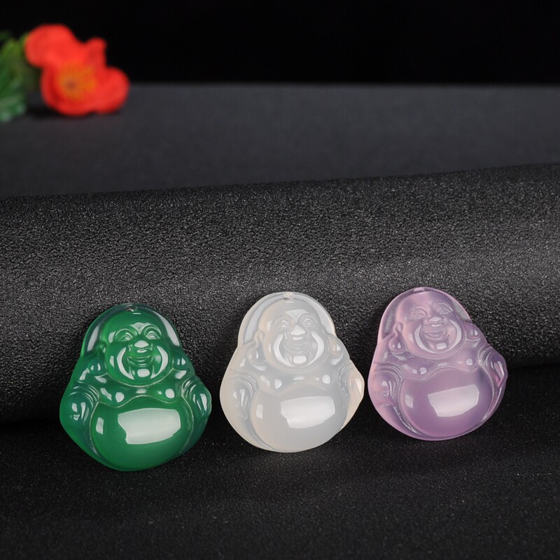 Ice jade Laughing Buddha Maitreya Buddha Chalcedony White and green violet Chalcedony agate Buddha Buddha belly Pendant Pendant men and womenin the Accessories/Fashion Jewelry, Pendant/Pendant  category - from Buy2taobao.com to provide professional Taobao agent buy service