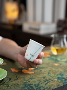 手绘釉下彩主人杯泡小茶杯功夫茶具简约家用陶瓷手工品茗杯闻香杯