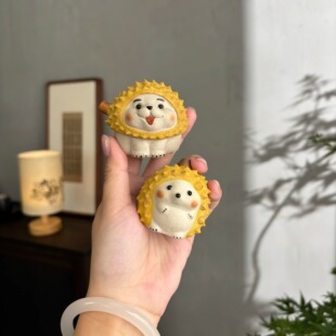 宜兴原矿紫砂茶宠摆件榴莲小狗刺猬精品可养茶具茶盘可爱手工茶玩