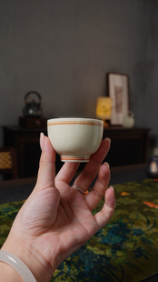 仿宋定窑白陶瓷茶杯垫隔热垫杯垫杯子茶托壶托家用创意茶道茶配件