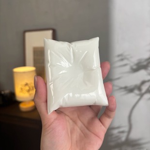 高枕无忧白瓷枕头盖置茶托盖托功夫茶具茶道配件茶壶盖碗盖子底托