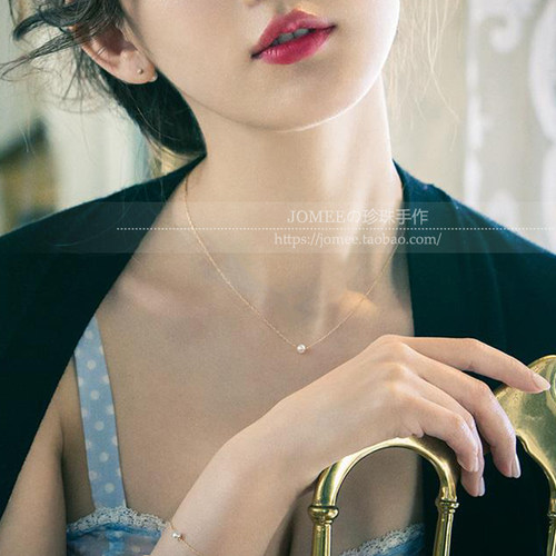 日本akoya海水珍珠18K金项链女