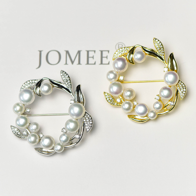 M家大牌同款天然珍珠胸针胸花女