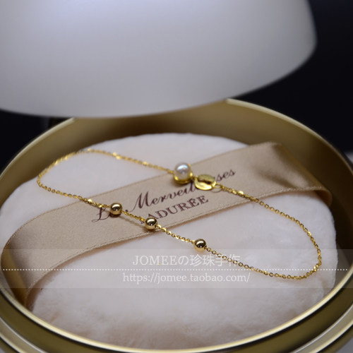 jomee镶嵌豆豆小金珠日本18k手链