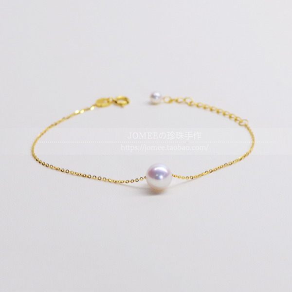 akoya海水珍珠18k黄金单珠手链