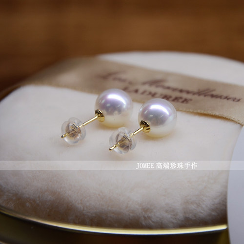 JOMEE镶嵌天然淡水珍珠耳钉