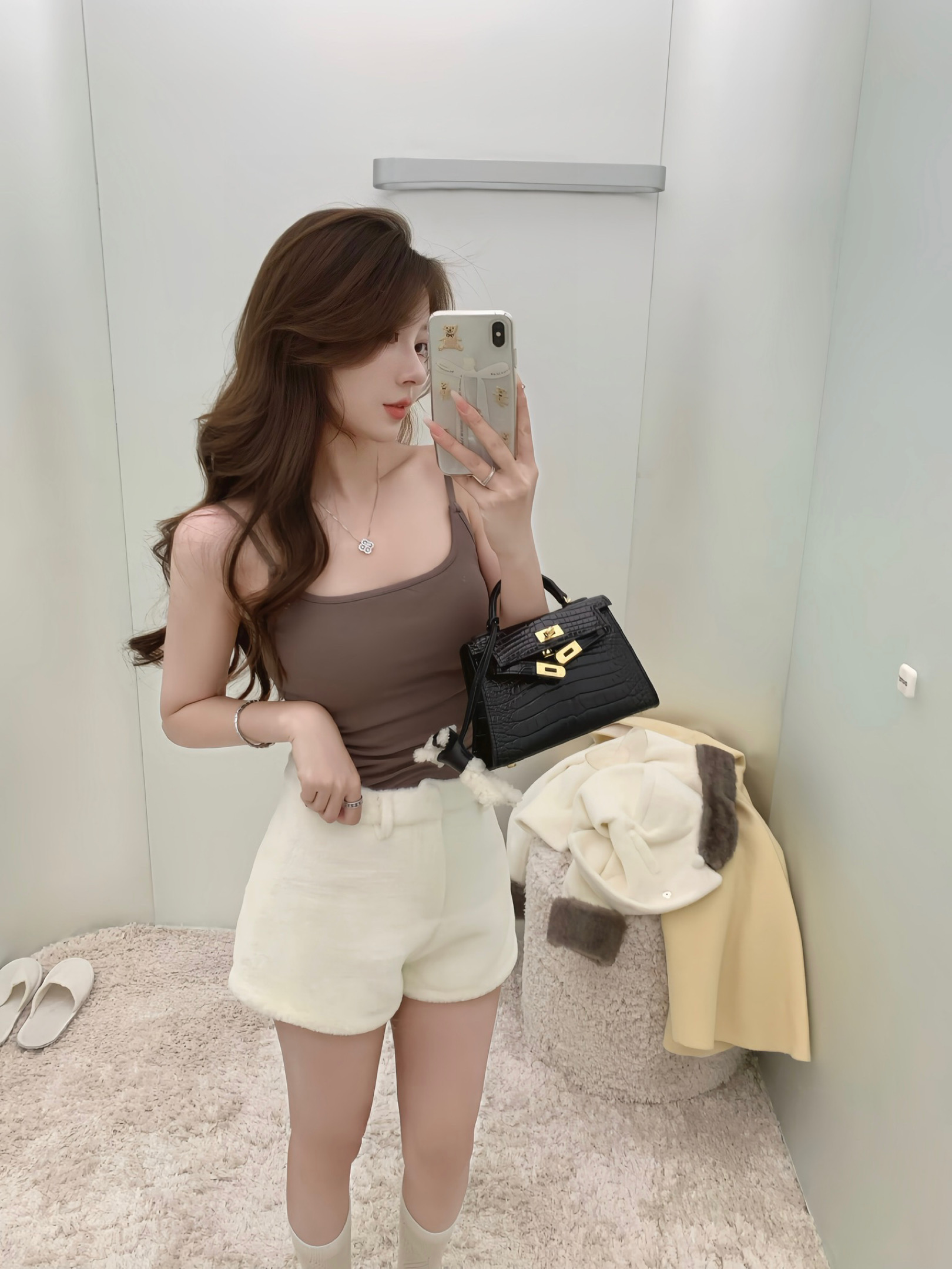 胸垫打底吊带保暖加绒