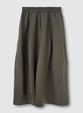 【妍妍粉丝专享】A字松紧腰褶皱半身裙2302-611263