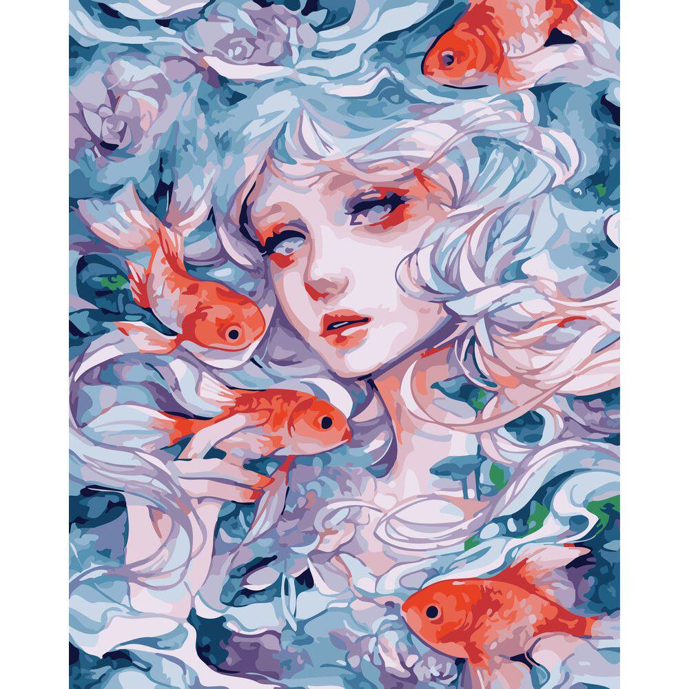 diy数字油画自己填色材料包手绘梦幻水彩人物花中精灵家居装饰画