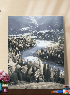 数字油画填色材料包解压自然风景