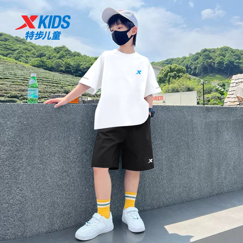 特步正品童装男童短袖运动速干套