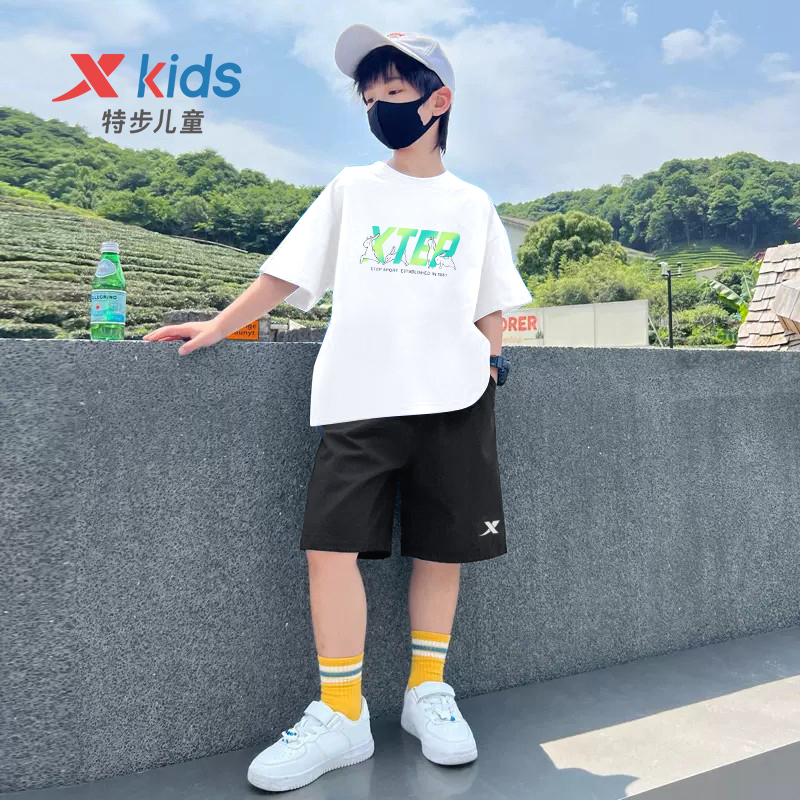 特步童装男童短袖T运动套装夏季新款大童儿童速干透气短裤T恤夏装