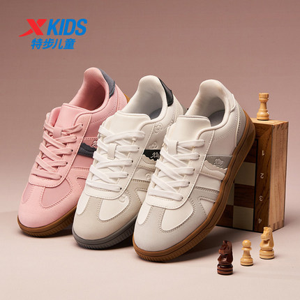 特步童鞋板鞋儿童板鞋女童鞋防滑运动鞋中大童休闲鞋软底德训鞋D