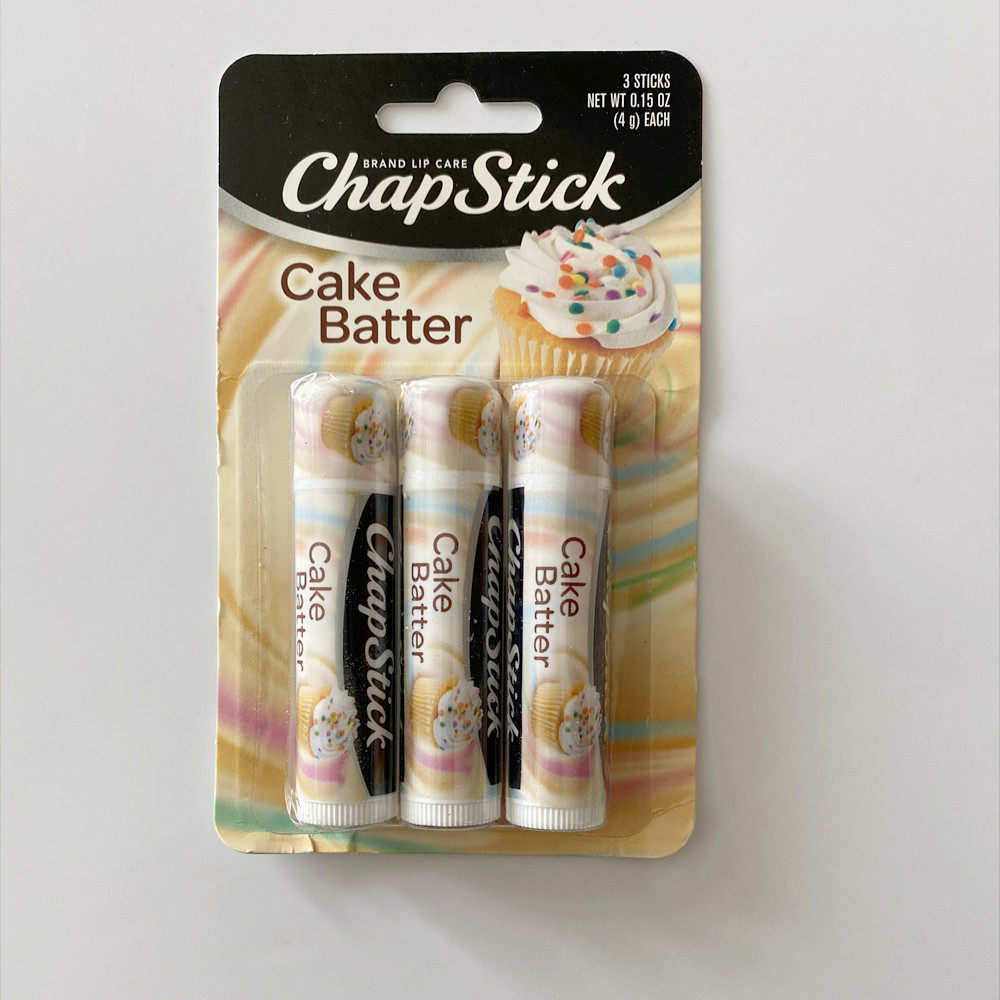 包邮 美国原装chapstick俏唇丝绒蛋糕面糊润唇膏 cake batter三支
