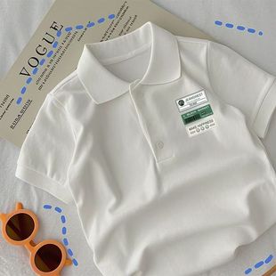 男女童卡通儿童薄款 纯棉polo衫 t恤吸汗韩版 中大童装 上衣 洋气短袖
